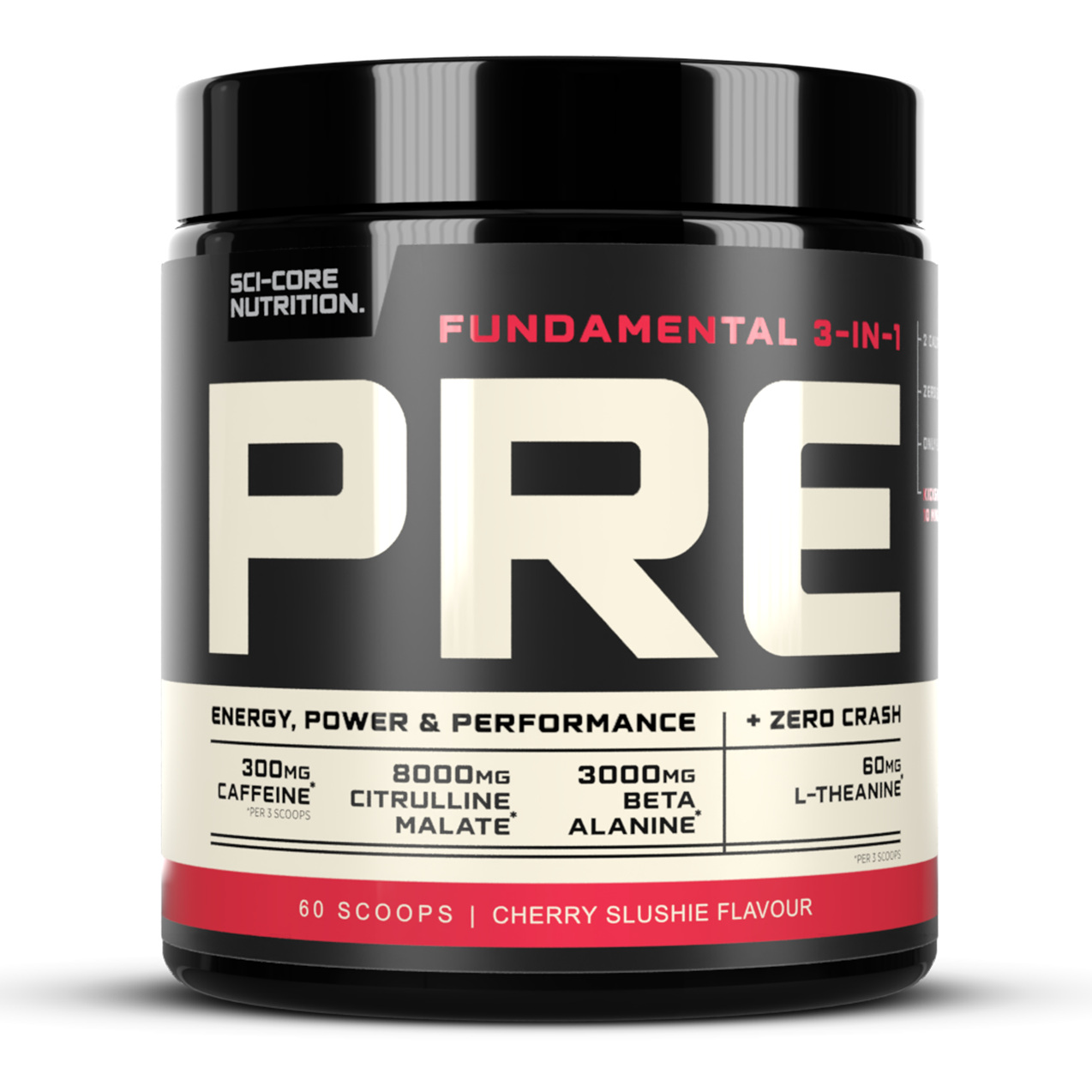 Fundamental 3-in-1 PRE Cherry Slushie - 300g | 60 scoops | SCI-CORE