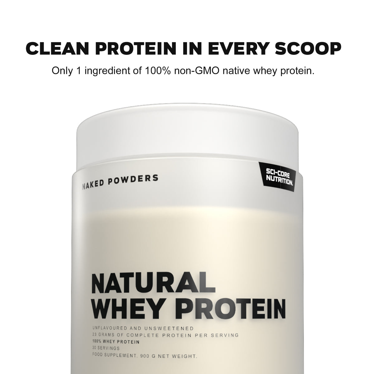 NAKED NATURAL WHEY PROTEIN unflavoured - 900g | 30 servings (new)
