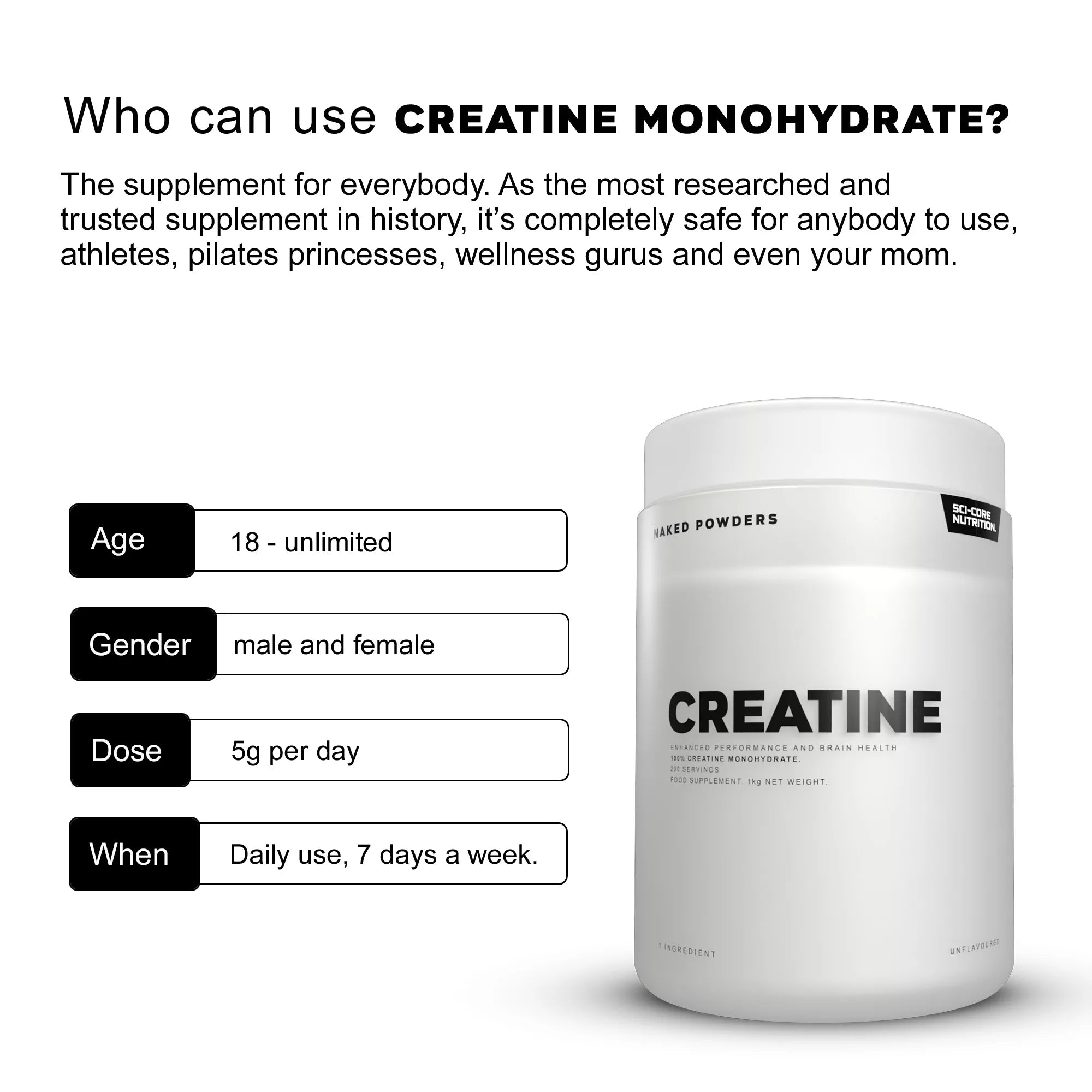 NAKED CREATINE MONOHYDRATE - 200 Servings
