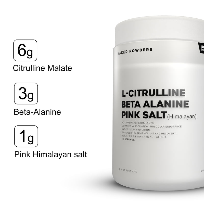 L-citrulline, beta alanine, pink salt -1kg | 100 servings