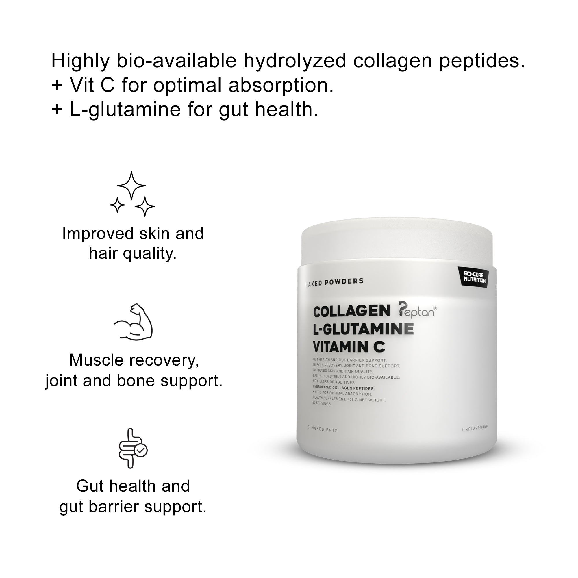 COLLAGEN, L-GLUTAMINE, VIT C - 456g | 30 servings