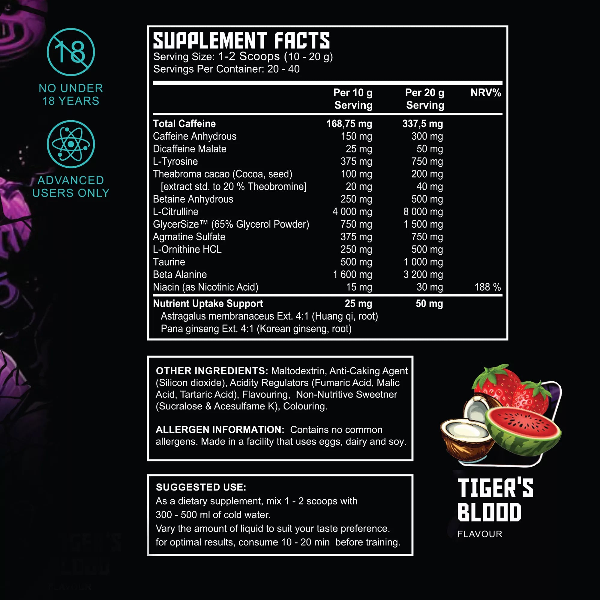 HAVOK LTD PRE WORKOUT - Tigers blood flavour