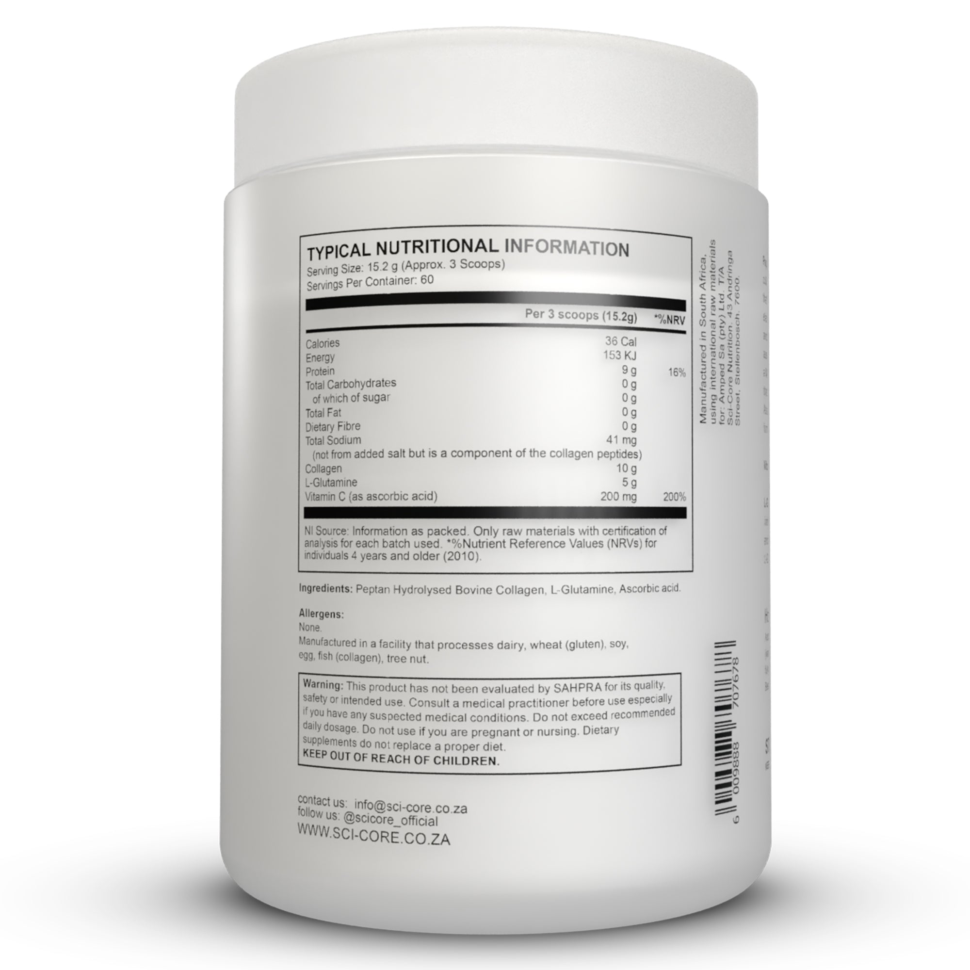 COLLAGEN, L-GLUTAMINE, VIT C - 912g | 60 servings