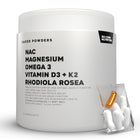 NAC, Magnesium, Omega 3, Vit D3 + K2, Rhodiola Rosea - 30 daily packs