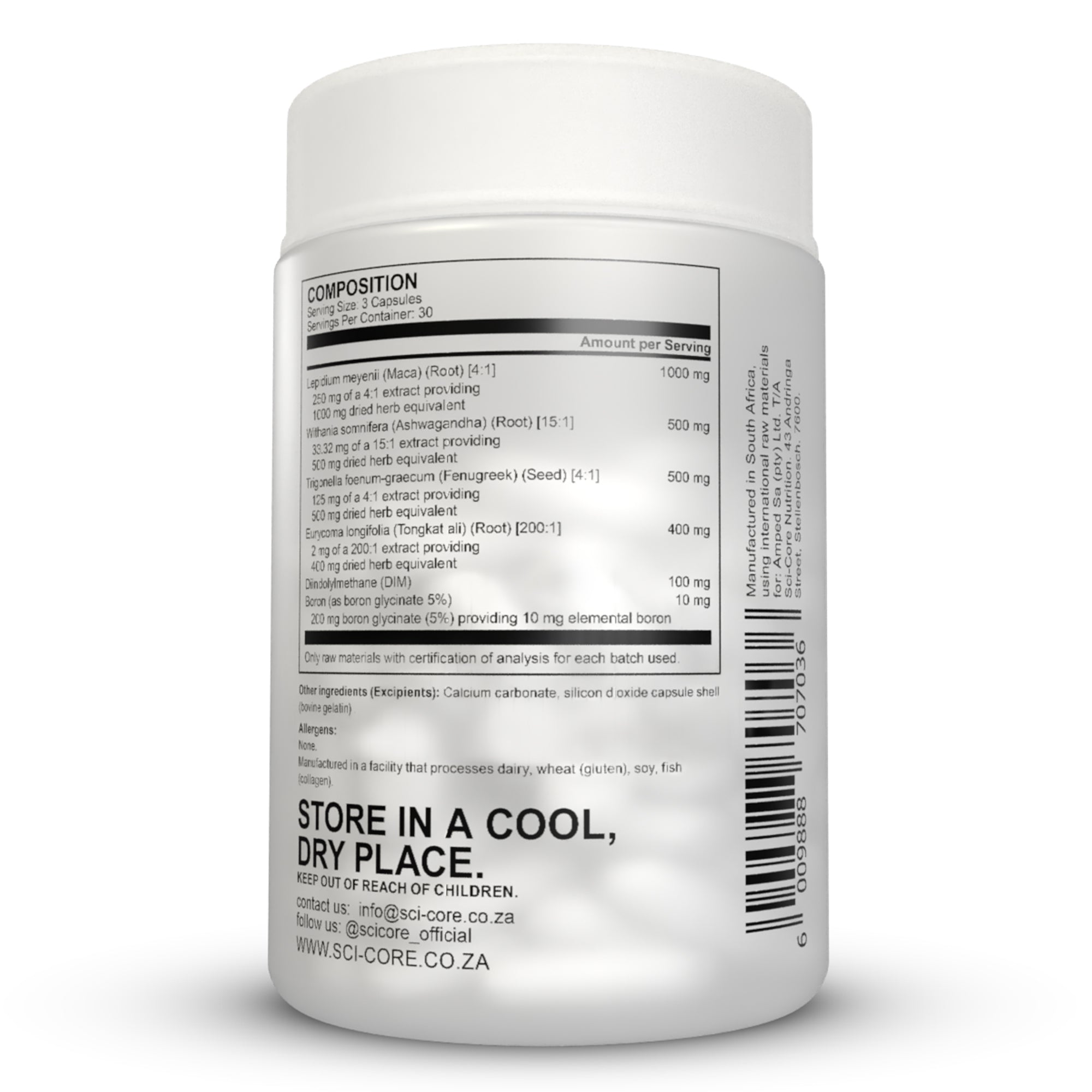 Tongkat Ali, Maca, Fenugreek, Ashwagandha, DIM, Boron - 90 caps | 30 day supply