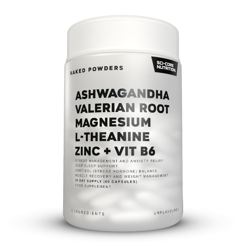 Ashwagandha, Valerian Root, Magnesium, L-Theanine, Zinc, Vit B6 - 60 caps | 30 day supply