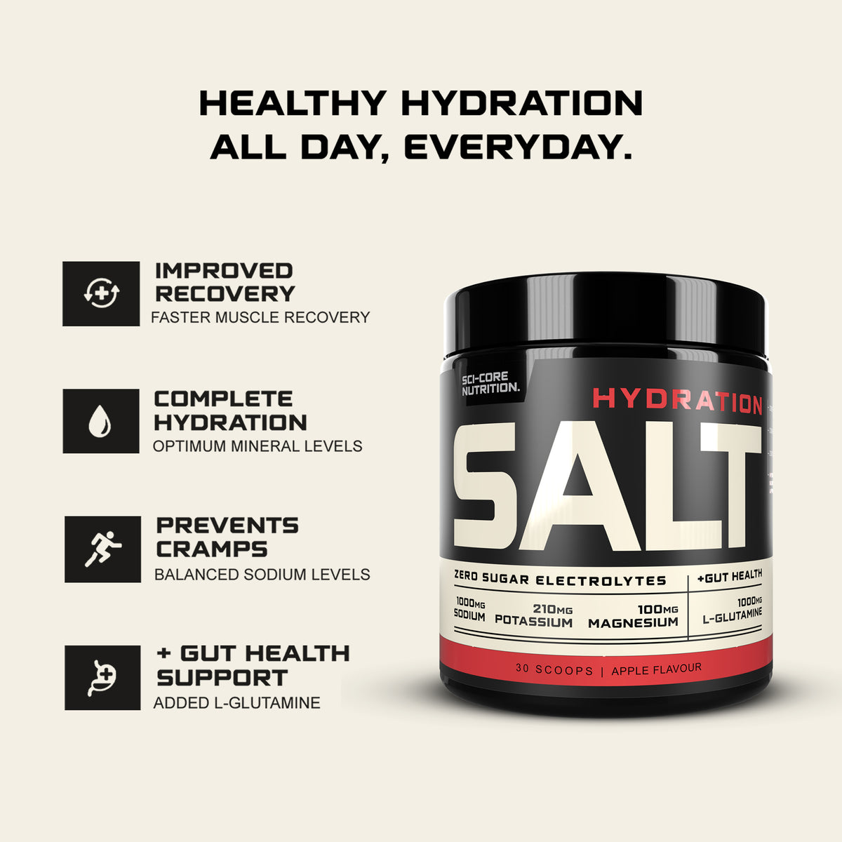HYDRATION SALT Apple - 240g | 30 servings (New)