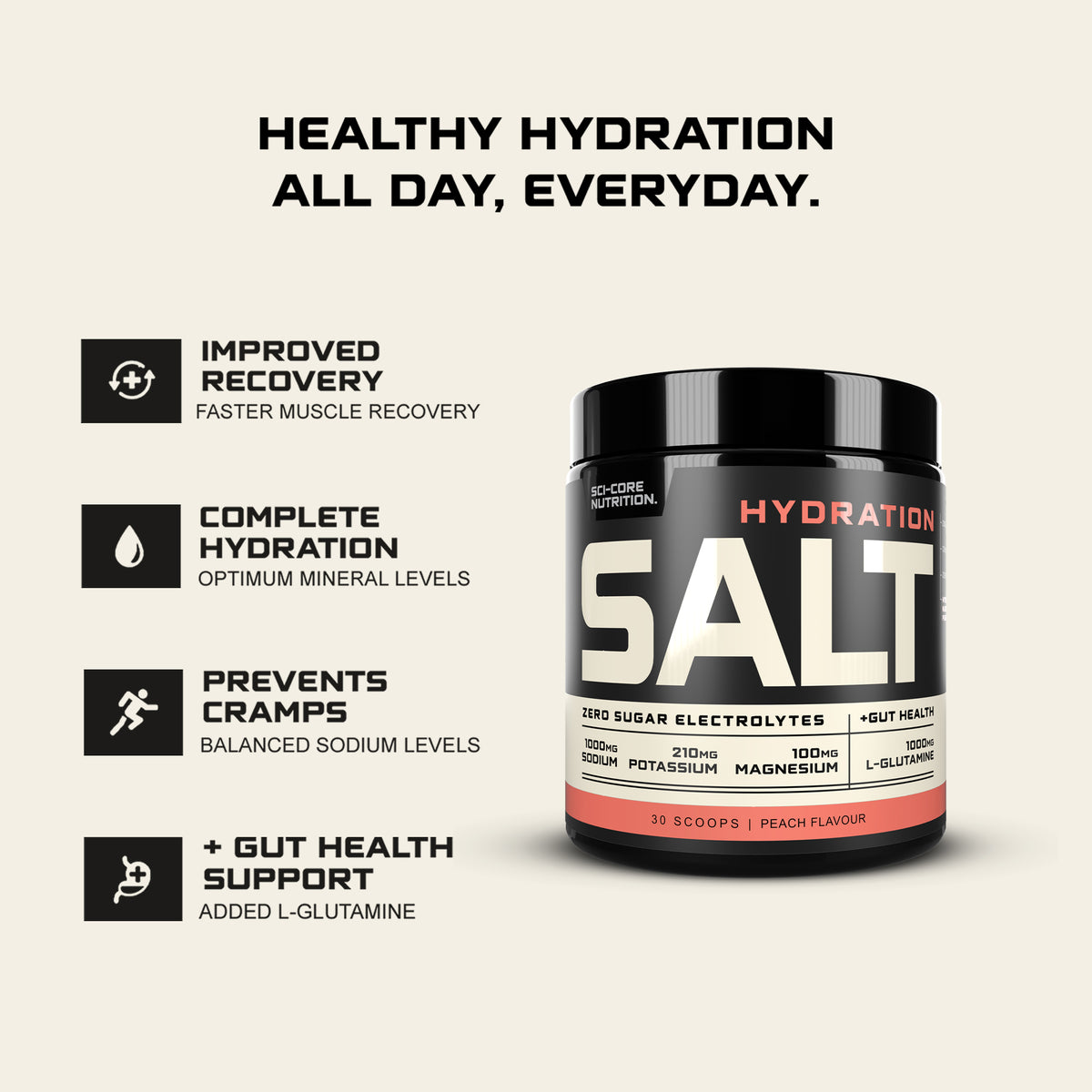 HYDRATION SALT Peach - 240g | 30 servings (New)