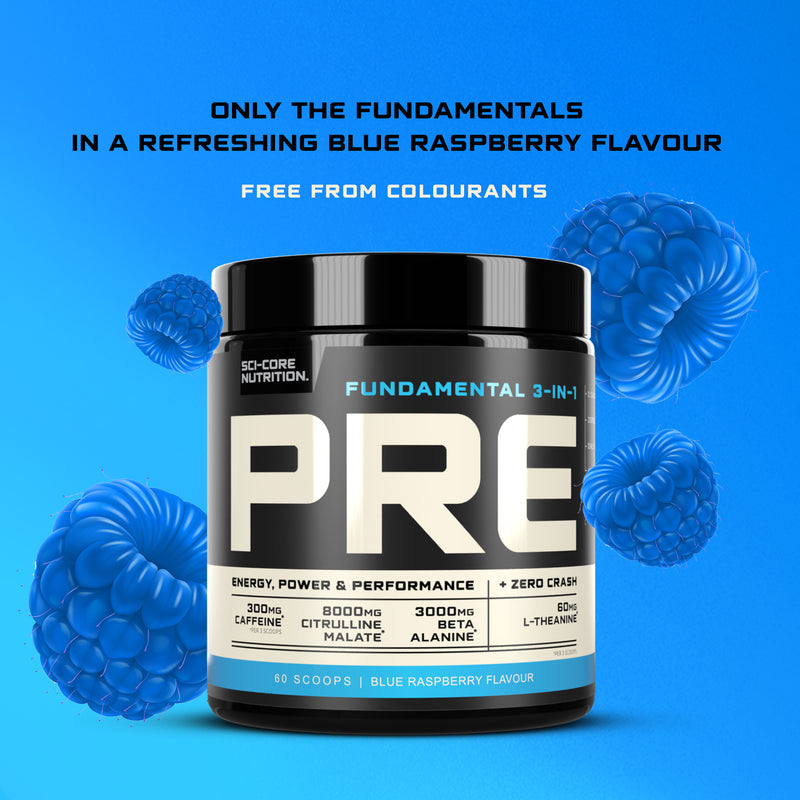 Fundamental 3-in-1 PRE Blue Raspberry - 300g | 60 scoops
