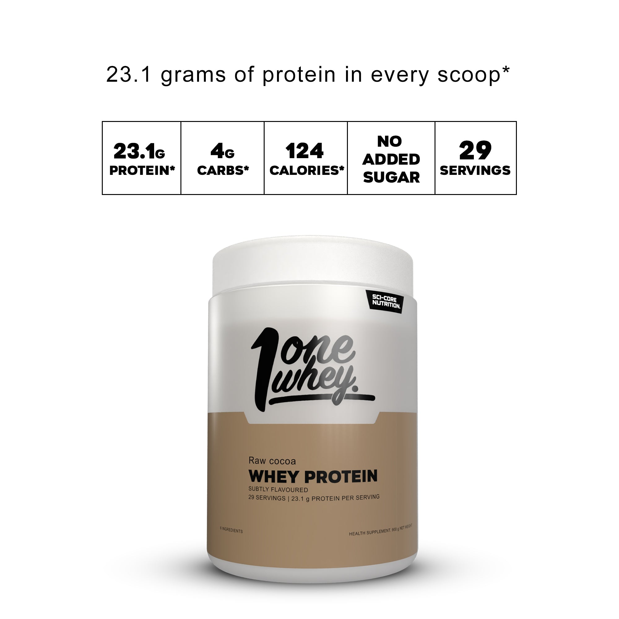 ONE WHEY PROTEIN + Raw Cocoa - 900g | 29 servings (new)