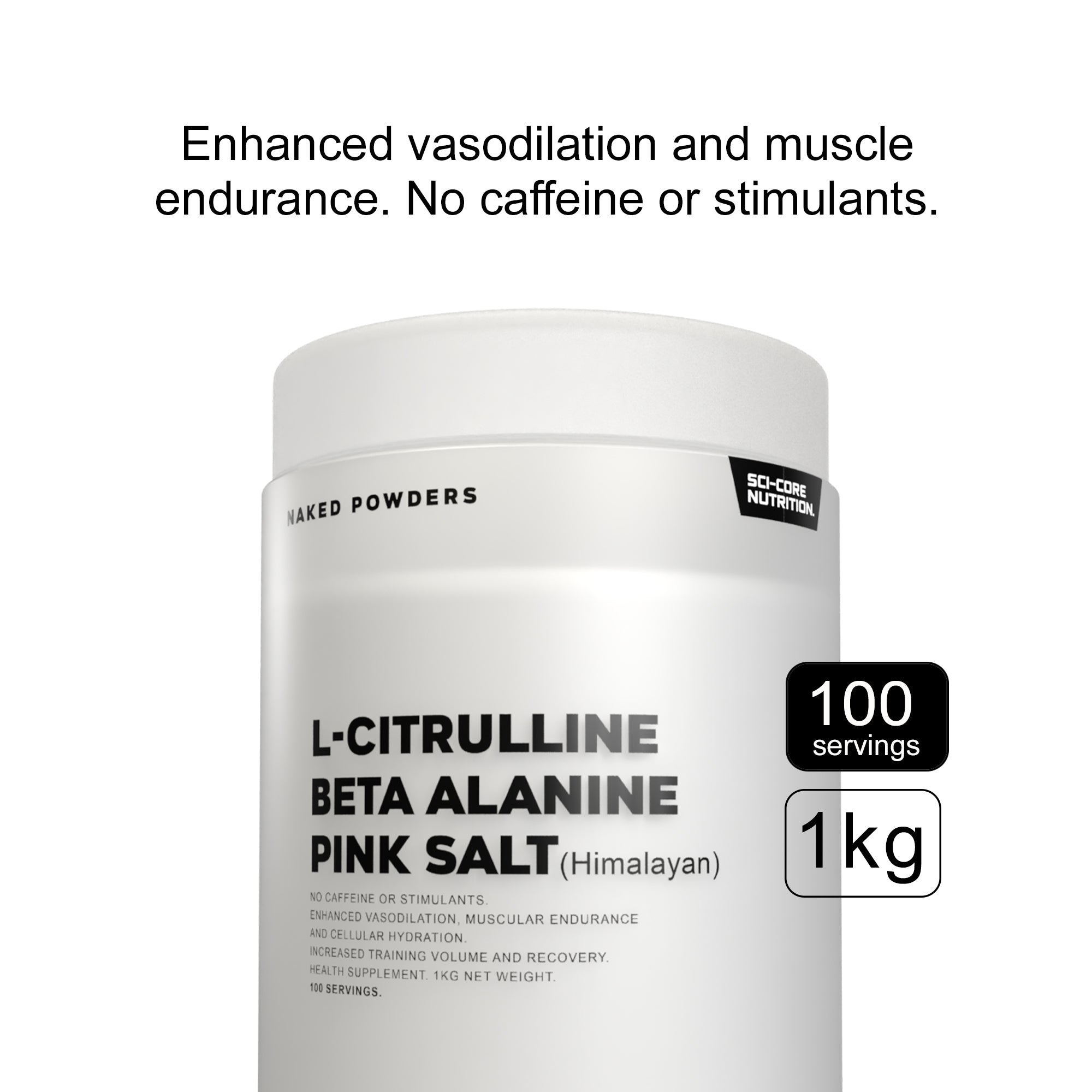 L-citrulline, beta alanine, pink salt -1kg | 100 servings