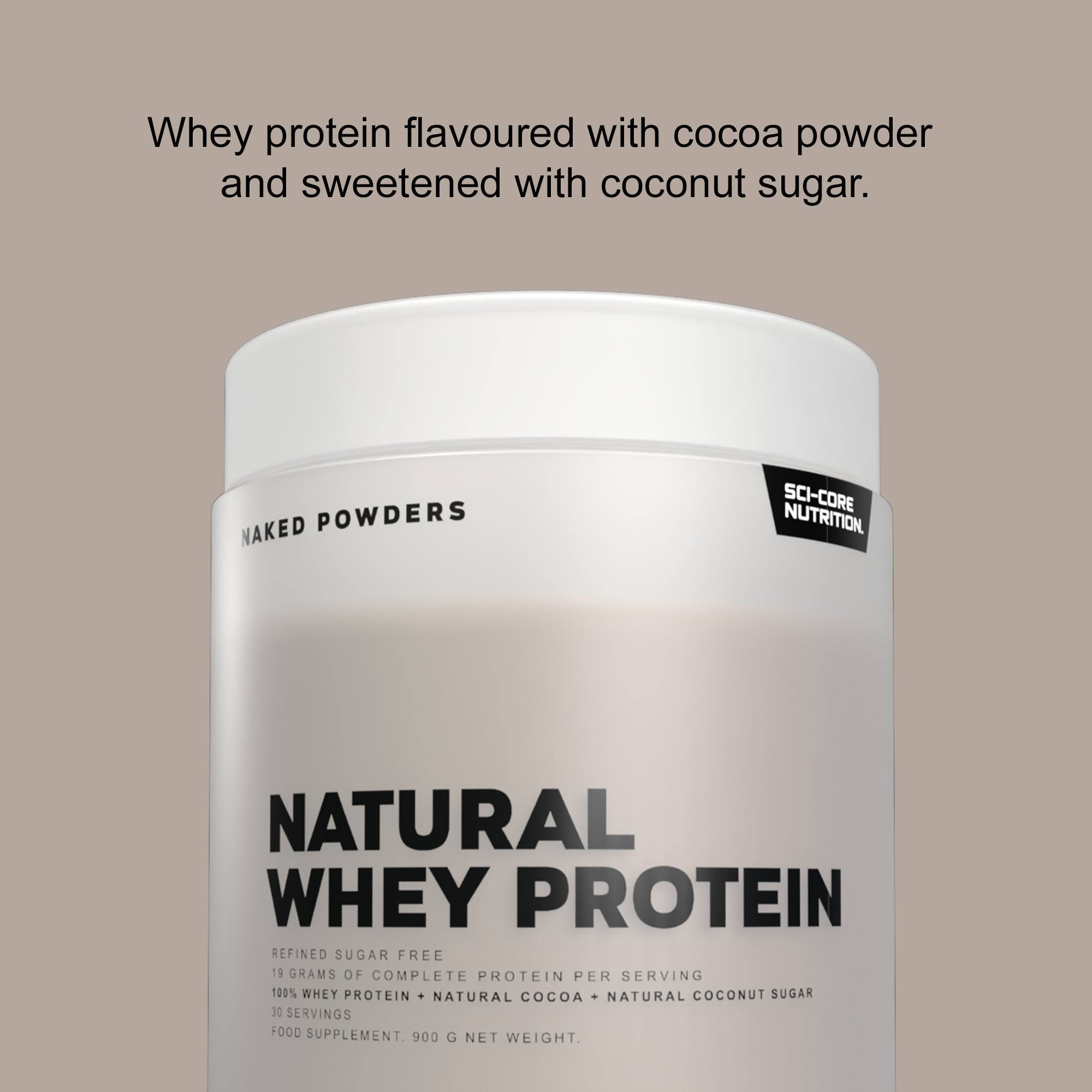 NAKED NATURAL WHEY PROTEIN + Cocoa + Coconut Sugar - 900g | 30 servings (new)