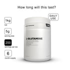 L-GLUTAMINE - 1kg | 200 servings