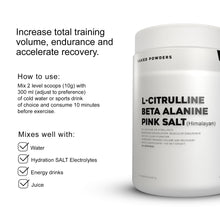 L-citrulline, beta alanine, pink salt -1kg | 100 servings