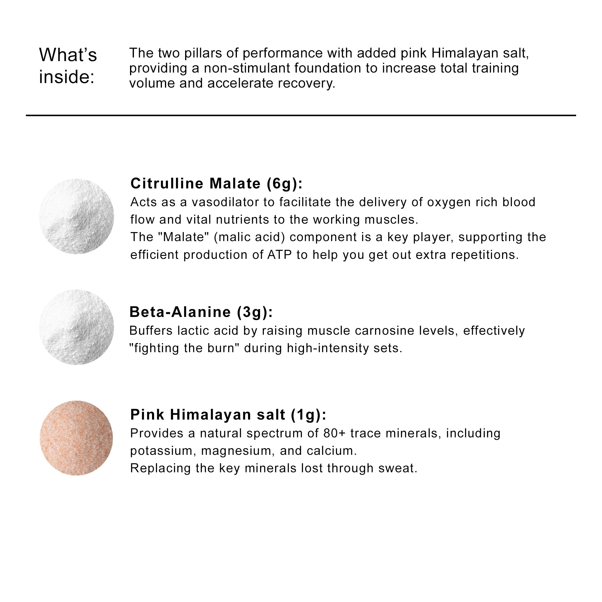 L-citrulline, beta alanine, pink salt -1kg | 100 servings