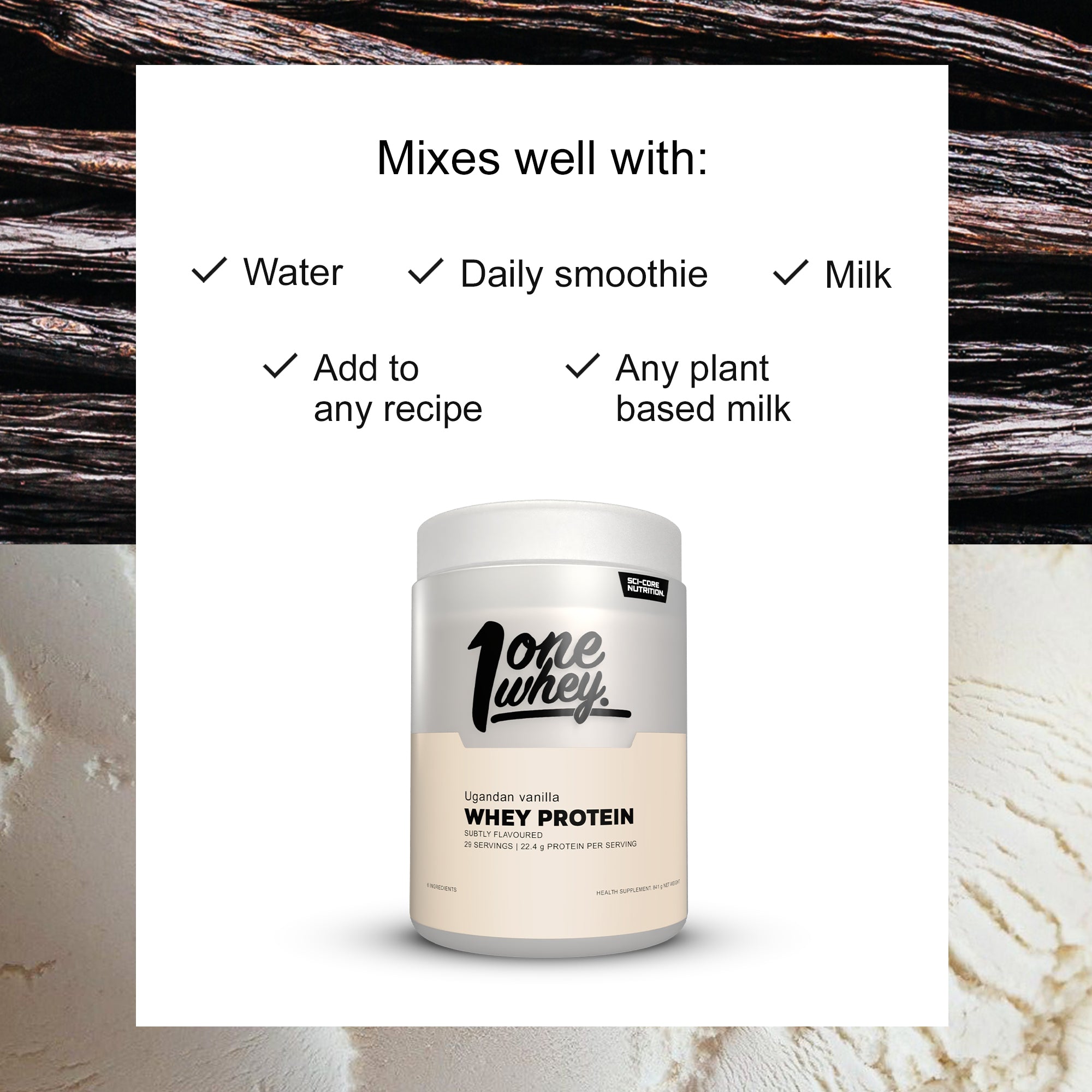 ONE WHEY PROTEIN + Ugandan Vanilla - 841g | 29 servings (new)