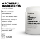 NAC, Magnesium, Omega 3, Vit D3 + K2, Rhodiola Rosea - 30 daily packs