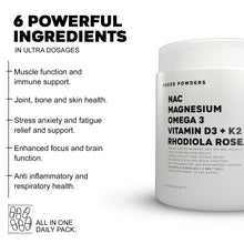 NAC, Magnesium, Omega 3, Vit D3 + K2, Rhodiola Rosea - 30 daily packs