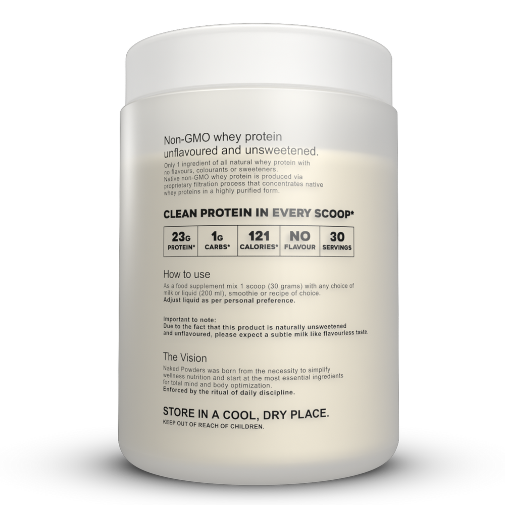 NAKED NATURAL WHEY PROTEIN - UNFLAVOURED - 900g (New)