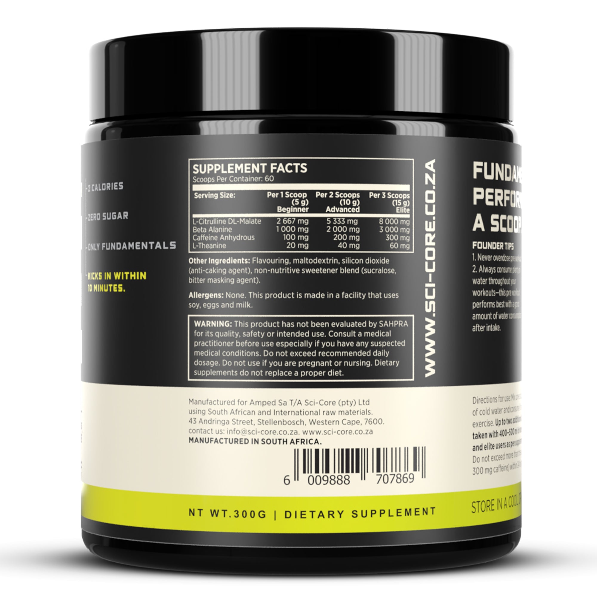 Fundamental 3-in-1 PRE Lemonade - 300g | 60 scoops | SCI-CORE
