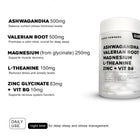 Ashwagandha, Valerian Root, Magnesium, L-Theanine, Zinc, Vit B6 - 60 caps | 30 day supply