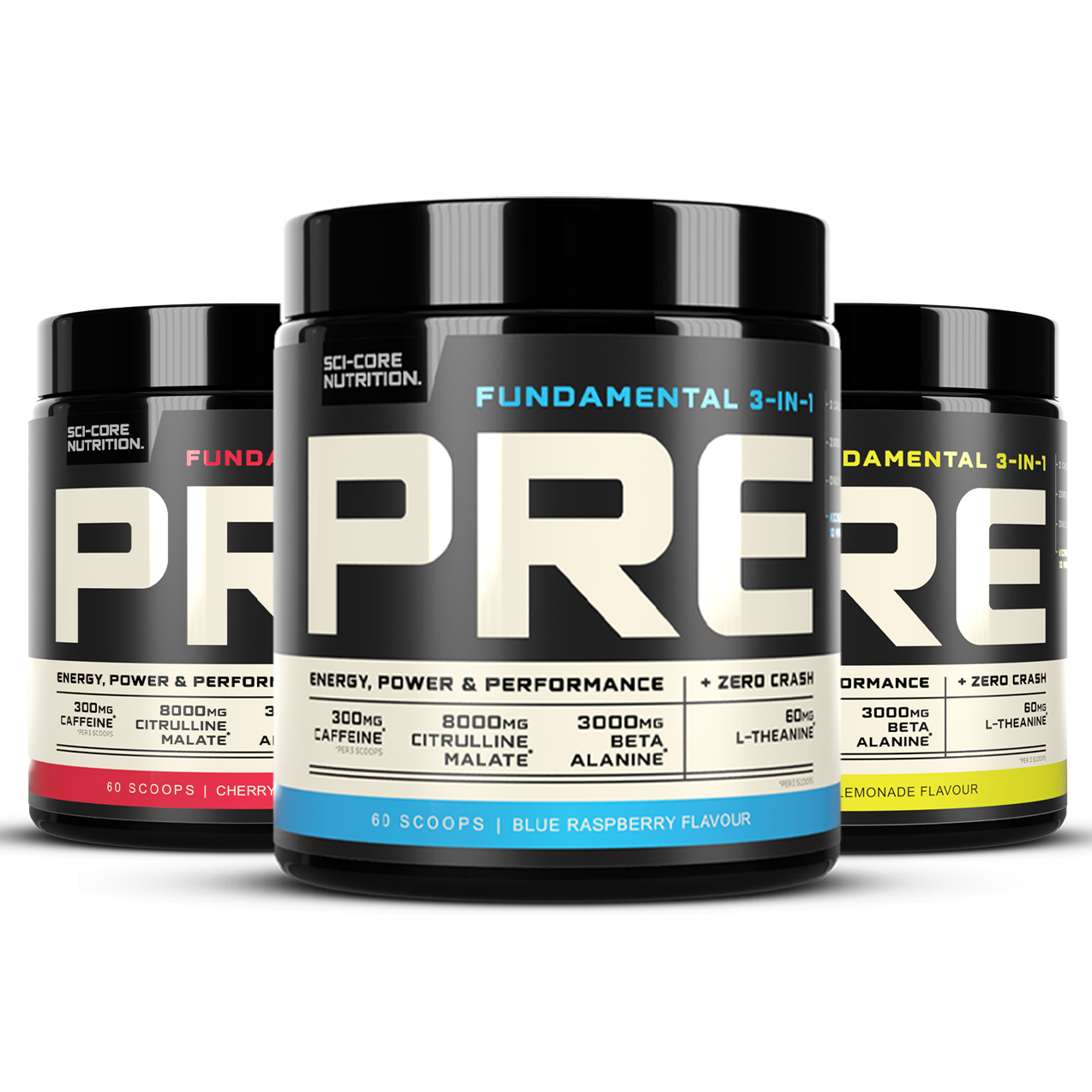 Fundamental 3-in-1 PRE - One of each flavour (180 scoops)